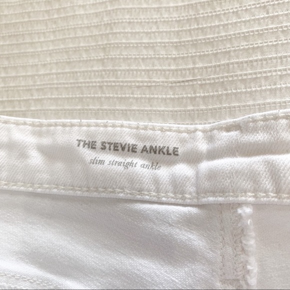 AG ADRIANO GOLDSCHMIED THE STEVIE ANKLE SLIM STRAIGHT ANKLE WHITE DENIM - Picture 6 of 11